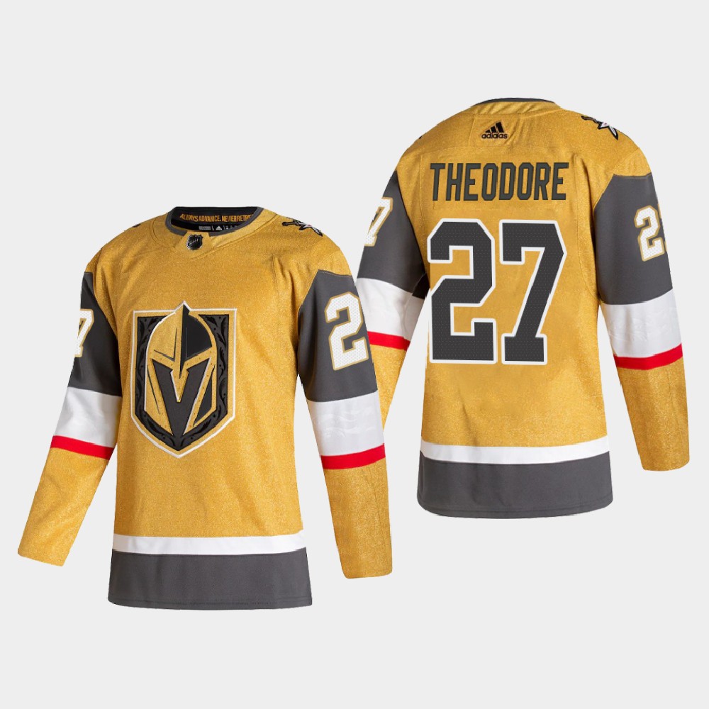 Vegas Golden Knights #27 Shea Theodore Men Adidas 2020 Authentic Player Alternate Stitched NHL Jersey Gold->more nhl jerseys->NHL Jersey